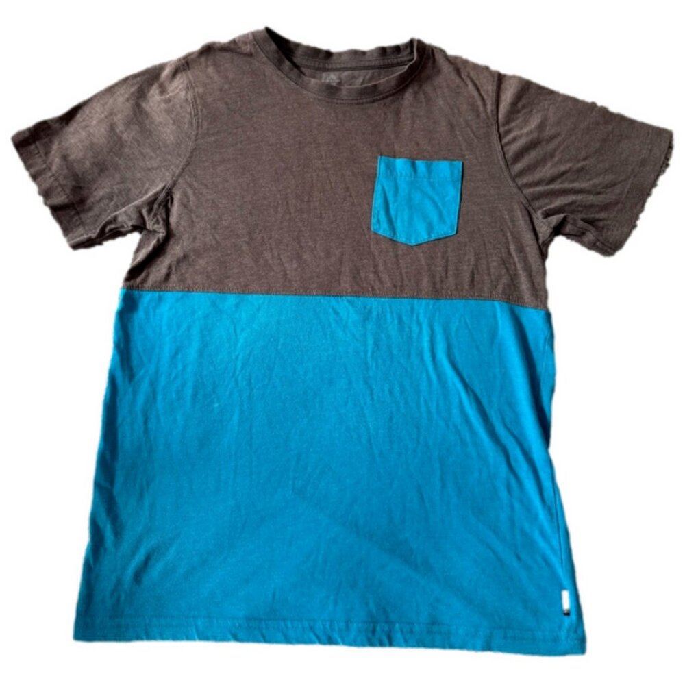 Firefly Grey Blue Colorblock T-Shirt Pocket Skater Summer Youth Boy Large
